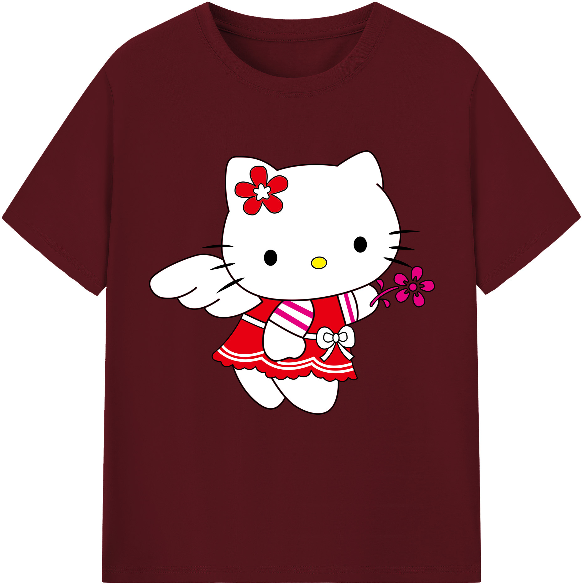 （画像用） Hello Kitty ハローキティ 綿100％半袖Tシャツ（フロントプリント）